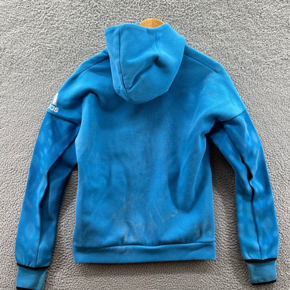 Adidas Lionel Messi Blue Zne Zip Up Hoodie Men’s Size Small View 2